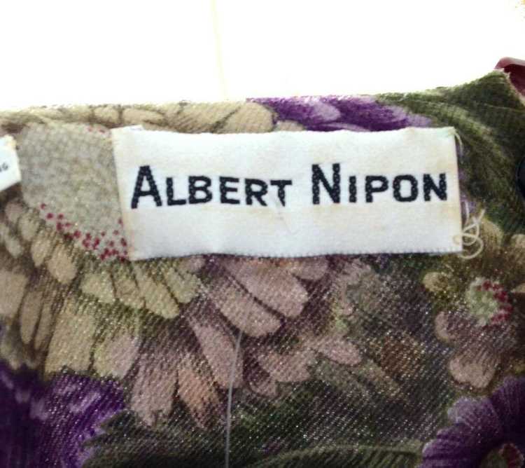Vintage 1970s Albert Nipon Wool Rose Dress - image 4