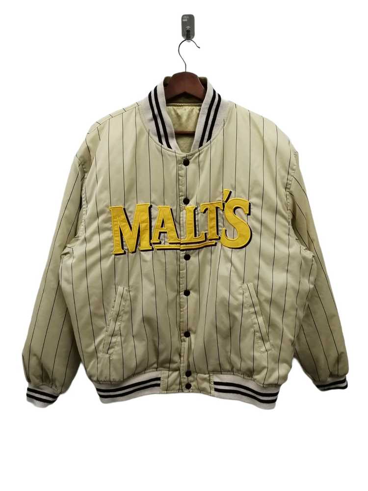 Varsity Jacket × Vintage Vintage Malts Beer Reversibl… - Gem