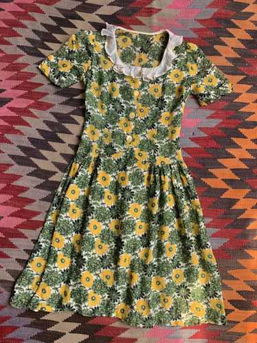 1940s Floral Day Dress