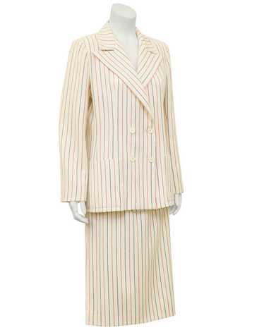 Scherrer Cream Pin Stripe Wool Suit