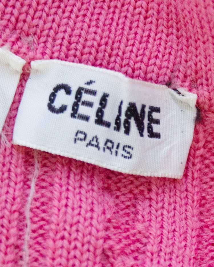 Celine Pink Wool Cable Knit Cardigan - image 5