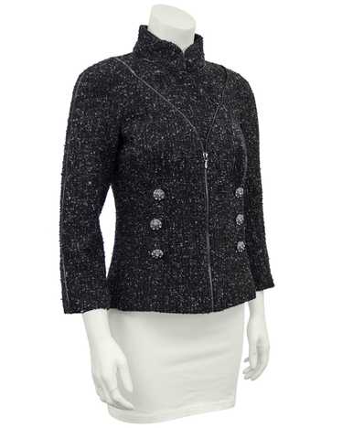 Chanel Grey Boucle Double Breasted Blazer - image 1
