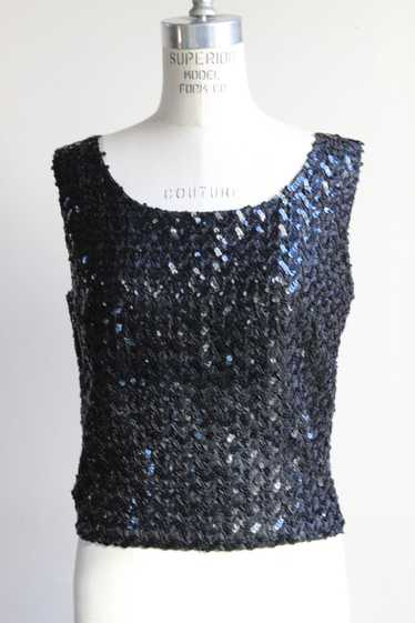Vintage 1960s Sequined and Beaded Cocktail Top - image 1