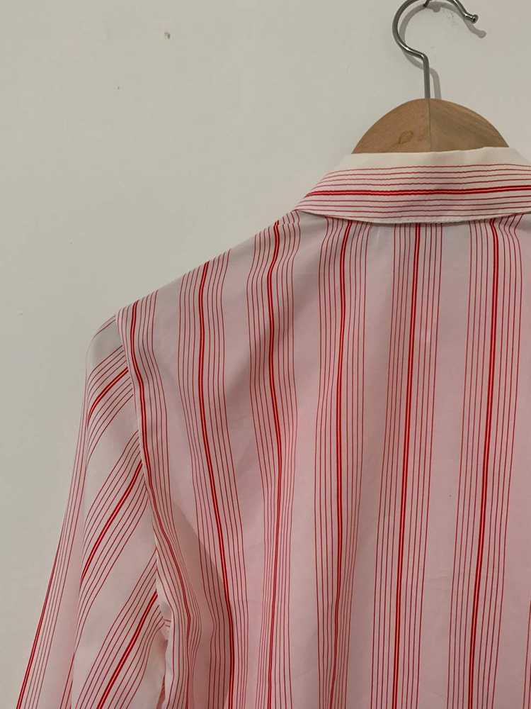 Vintage red Blouse Shirt red and white stripe pat… - image 3