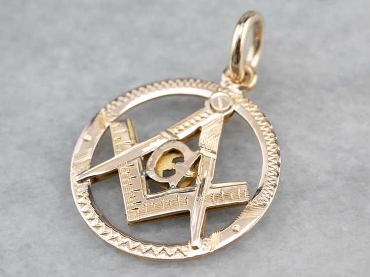 Vintage Gold Masonic Pendant - image 3