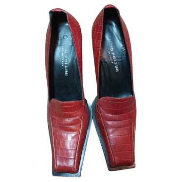 Pollini Pumps/Peeptoes Leather in Bordeaux - image 1