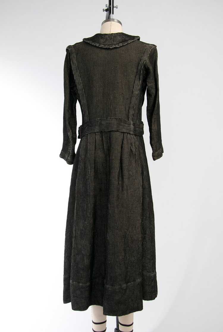 Antique 1910's Black Knit Textured Dress - image 10