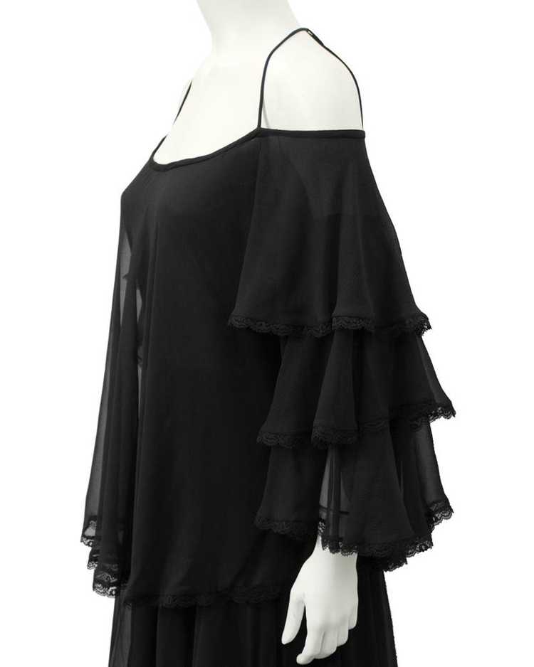 Black Chiffon Tiered Gown - image 4