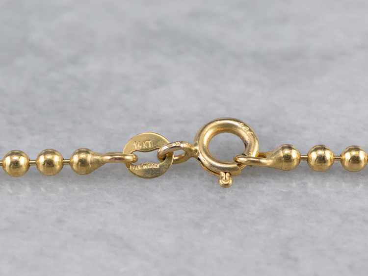 Vintage 14K Yellow Gold Beaded Chain - image 3
