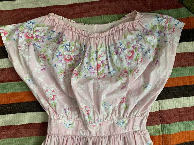 1940s Floral Cotton Dress - image 7