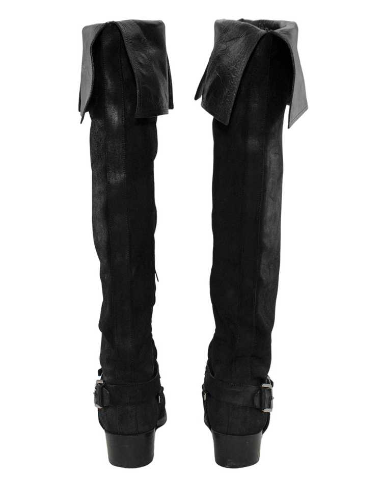 Christian Dior Black Suede Over-the-Knee Boots - image 2
