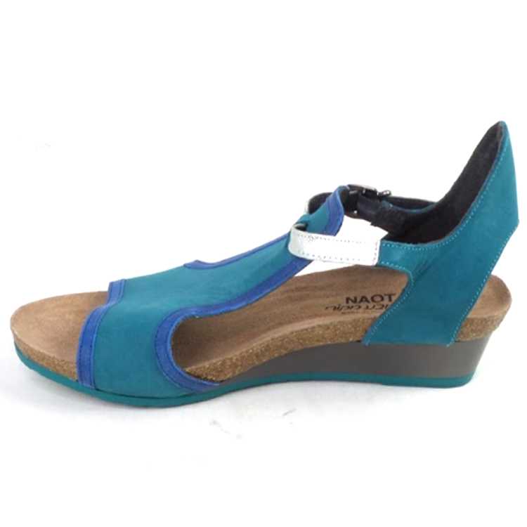 Naot Leather Wedge Sandals Fiona Teal/Blue - image 4