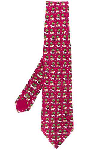 Hermès Pre-Owned '2000s cow print tie - Red