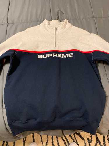 supreme cross half zip sweatshirt ash grey