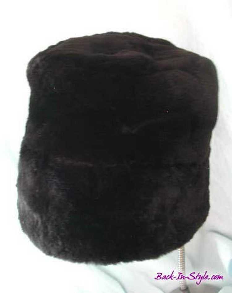 Black Fur Bucket Hat - image 2