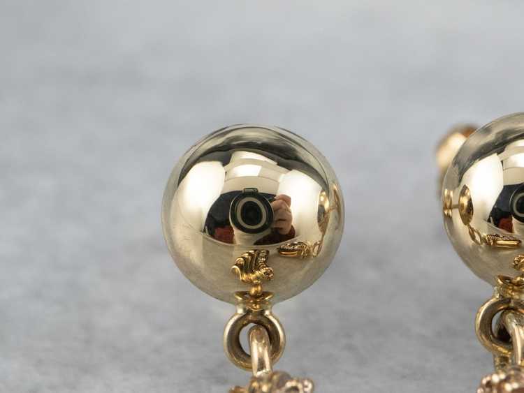 Vintage Cascading Diamond Gold Drop Earrings - image 6