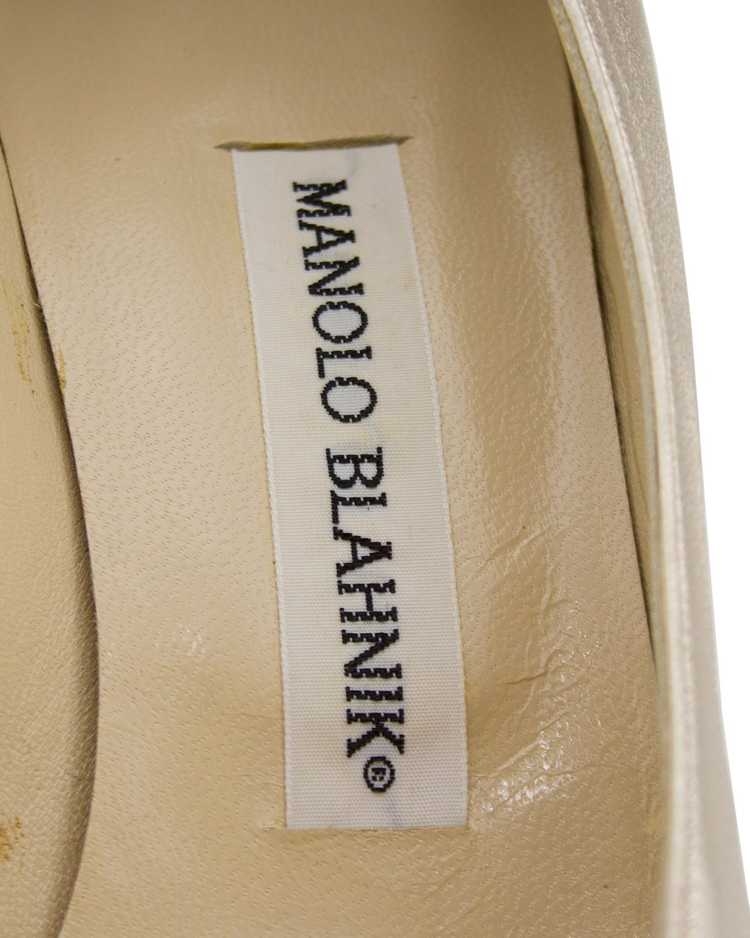 Manolo Blahnik Gold Leather High Heels - image 5
