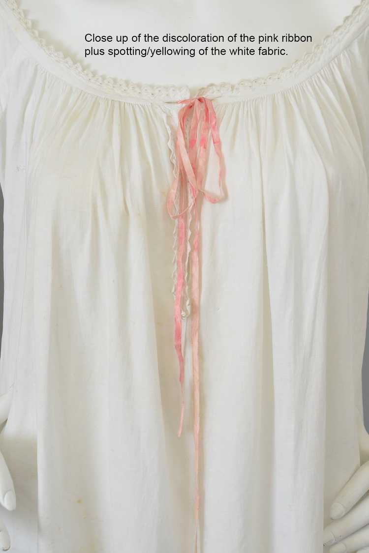 1930s White Linen/Flax Trapeze Peasant Nightie Dr… - image 10