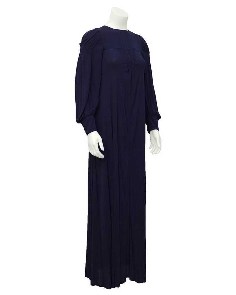 Jean Muir Navy Blue Long Sleeve Gown - image 1