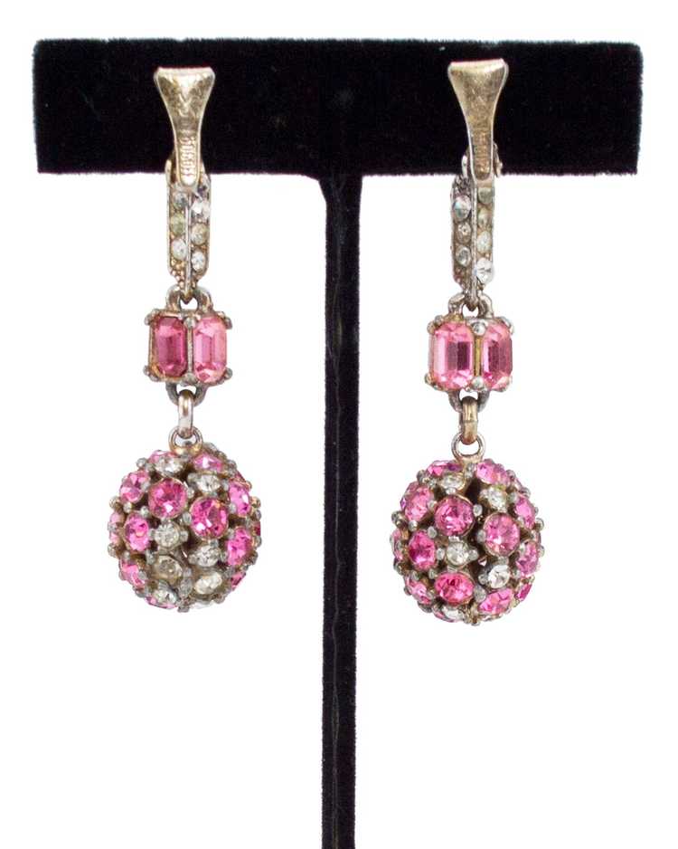 Pink Rhinestone Lariat & Earring Set - image 3