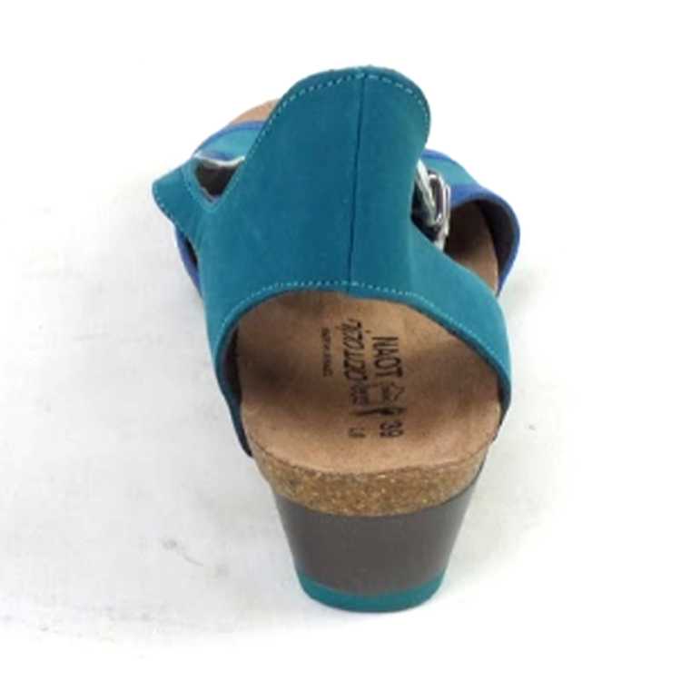 Naot Leather Wedge Sandals Fiona Teal/Blue - image 3