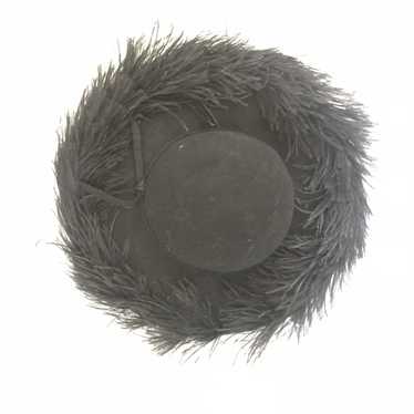 Black wool felt hat with feather trim - image 1