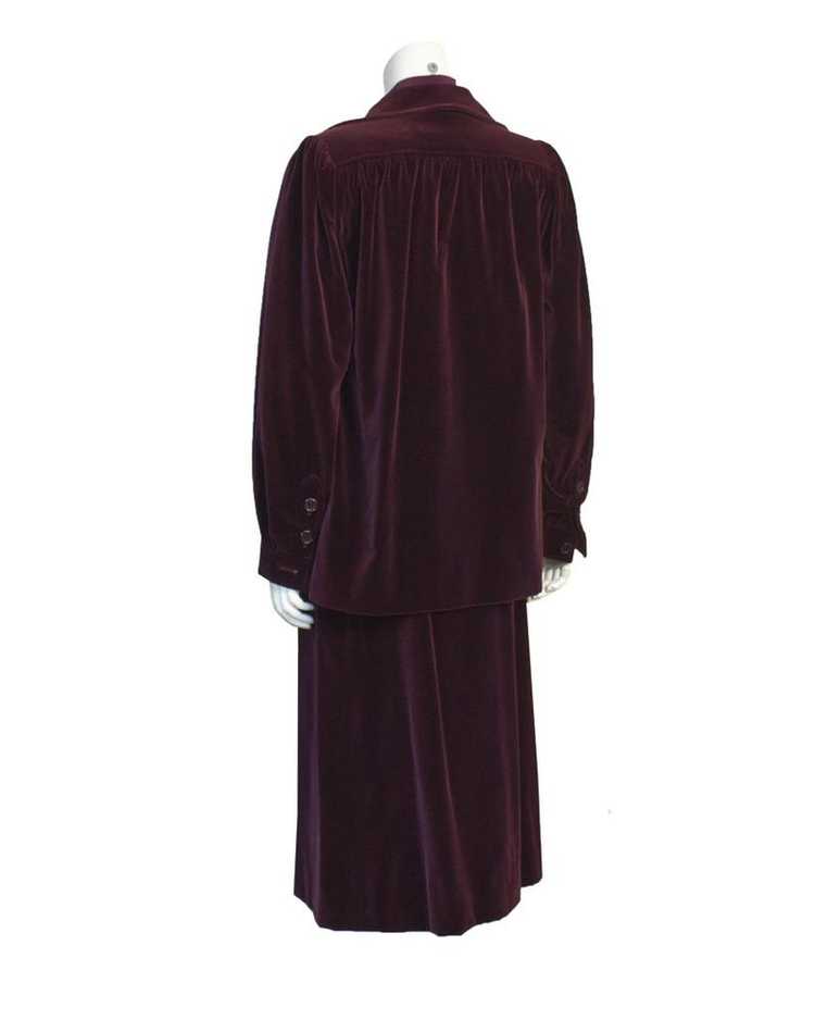 Yves Saint Laurent Purple Velvet Skirt Suit - image 2