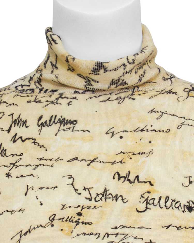 John Galliano Cream Script Turtleneck - image 4