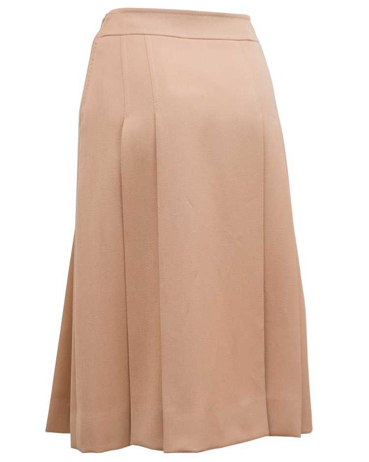 Marelli Camel Pleated Wool Gabardine Skirt - image 2