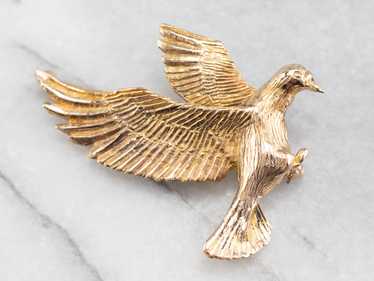 Stunning Golden Dove Brooch - image 1