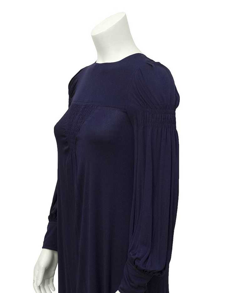 Jean Muir Navy Blue Long Sleeve Gown - image 3