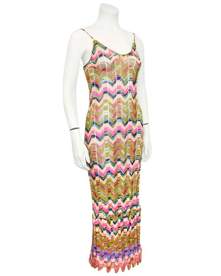 Missoni Multi Colour Knit Chevron Dress and Long … - image 4