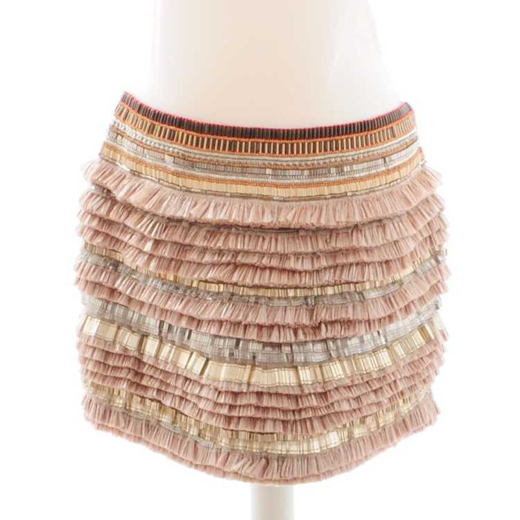 Matthew Williamson Pink / beige raffia skirt - image 1