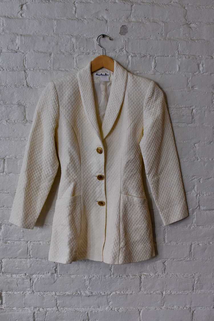 1990’s | Chantal Thomass | Quilted Cream Jacket - image 1