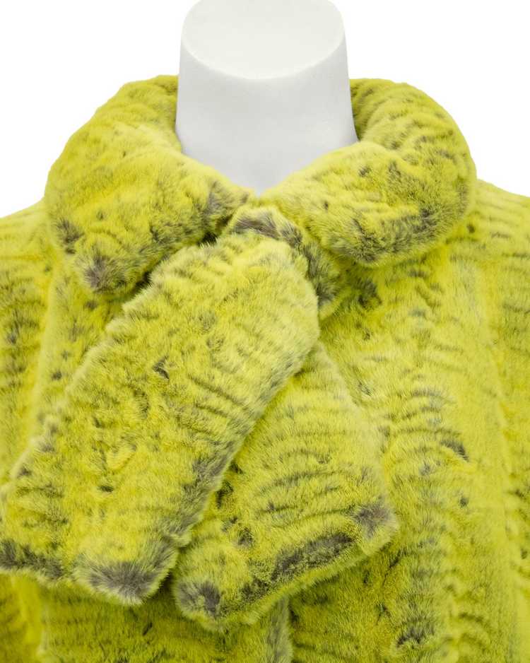 Christian Lacroix Chartreuse Faux Fur Coat - image 4