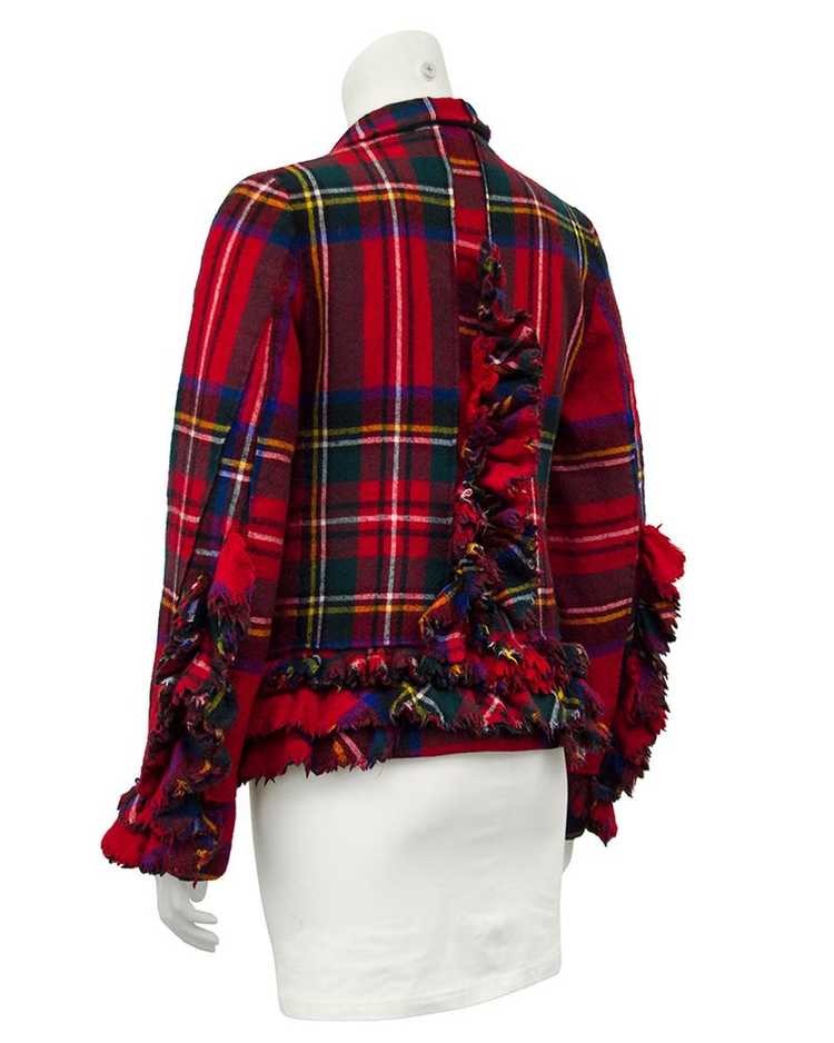 Comme Des Garcons Red Tartan Wool Jacket, Autumn … - image 3