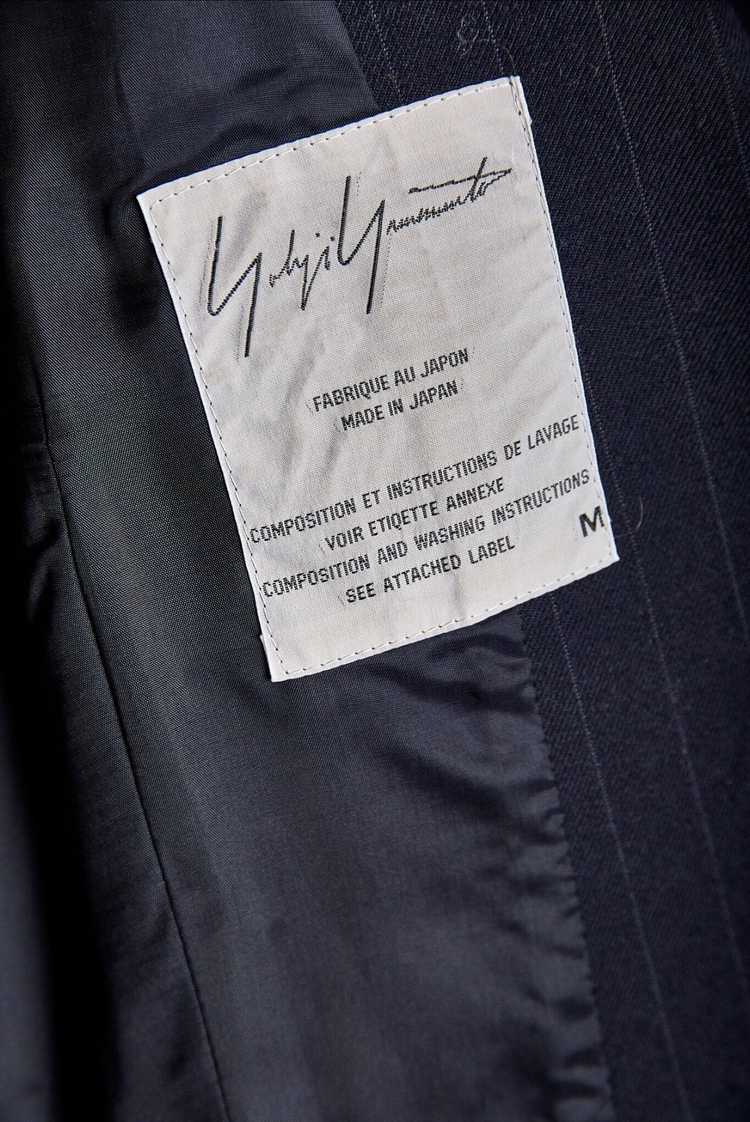 Yohji Yamamoto Navy Wool Pinstriped Jacket with C… - image 8