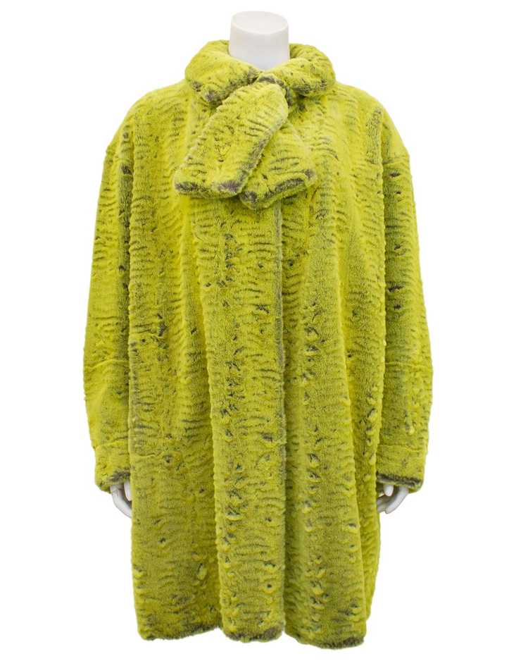 Christian Lacroix Chartreuse Faux Fur Coat - image 2