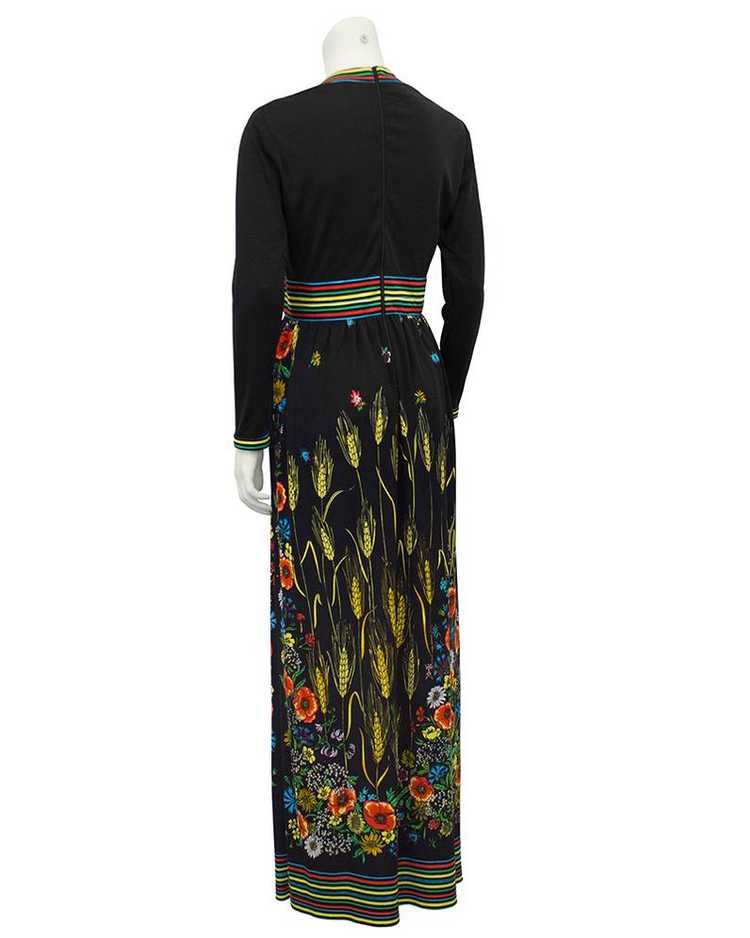 Black Long Maxi Dress with Floral Print - image 3