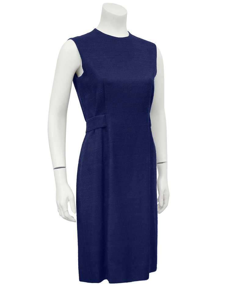 Geoffery Beene Navy Blue Demi Couture Raw Silk Da… - image 1