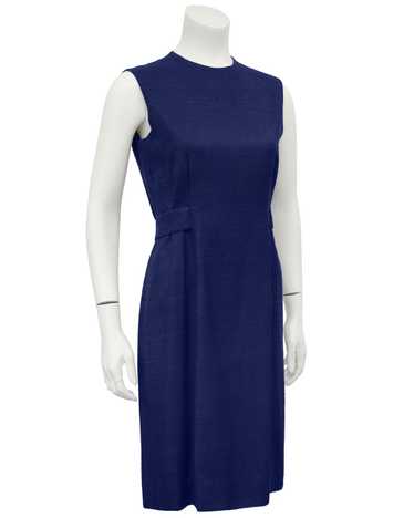 Geoffery Beene Navy Blue Demi Couture Raw Silk Da… - image 1