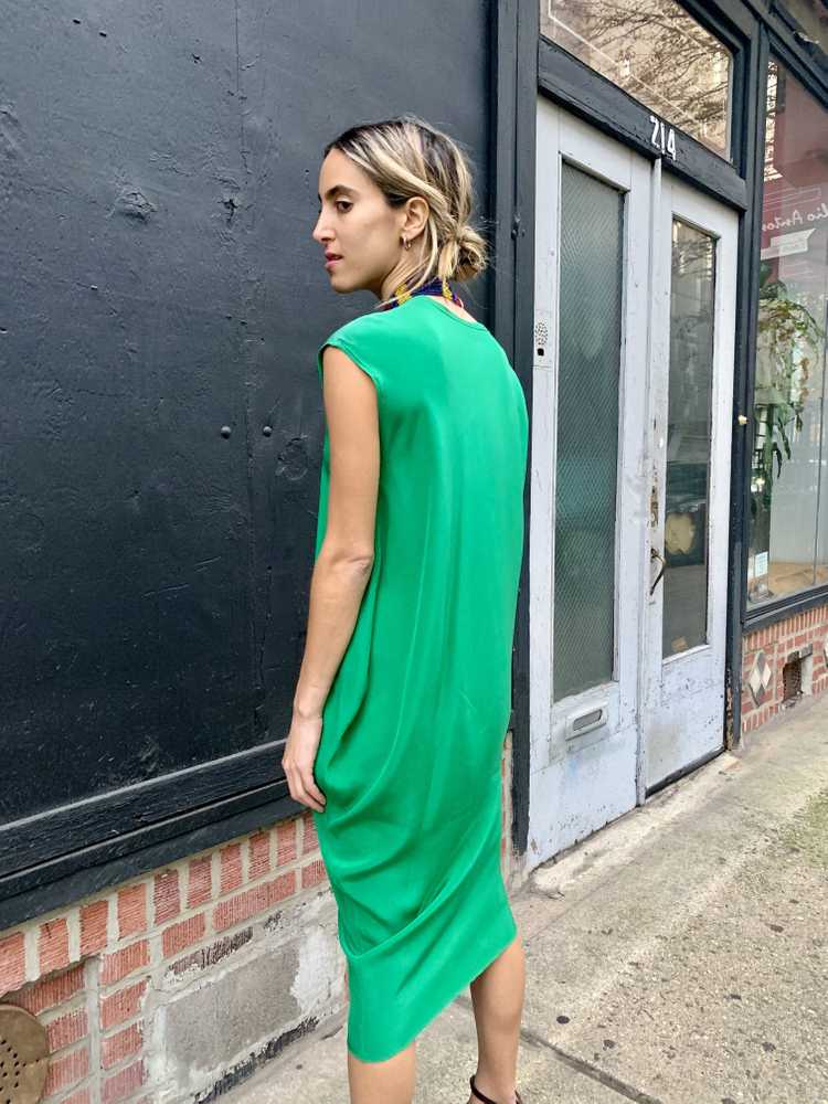 1990s-2000s Emerald Green Silk Sheath Dress - image 5