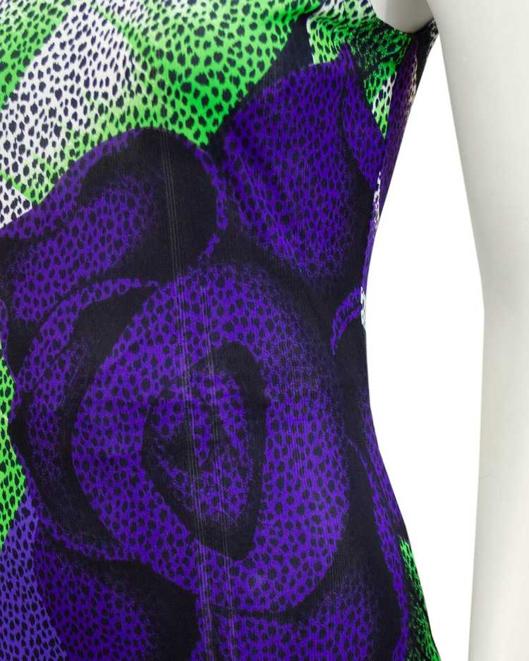 Versace Purple and Green Animal Print Tank Top wi… - image 4