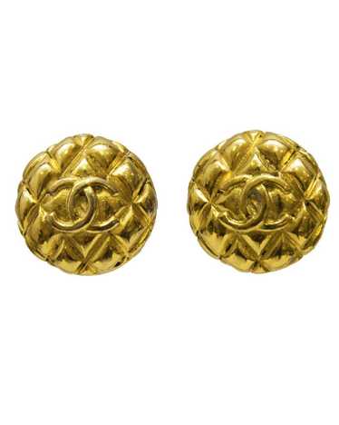 Chanel Collection 25 Gold Quilted Clip Earrings