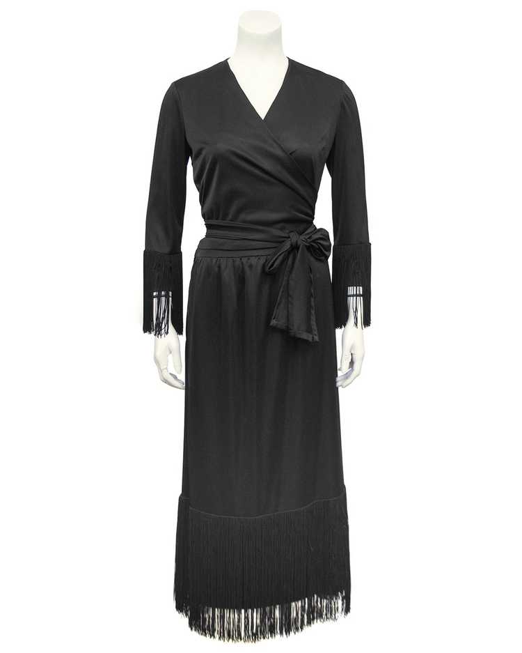 Givenchy Black 2 Piece Wrap Set with Fringe - image 3