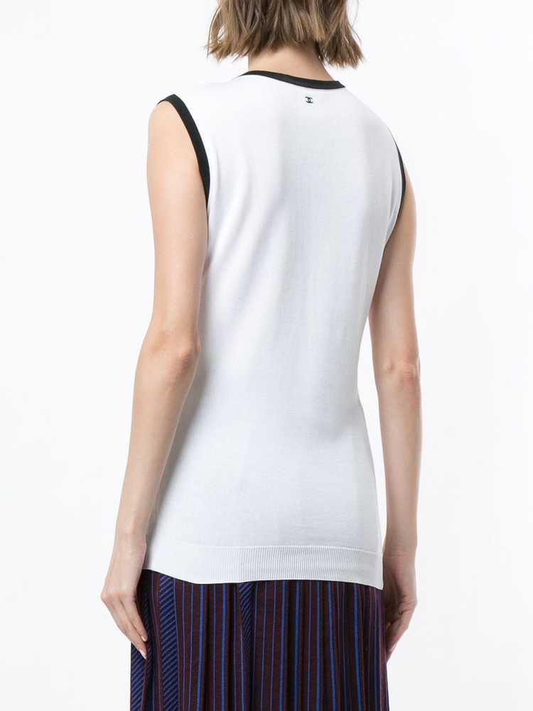 CHANEL Pre-Owned 1996 contrast trim top - White - image 4
