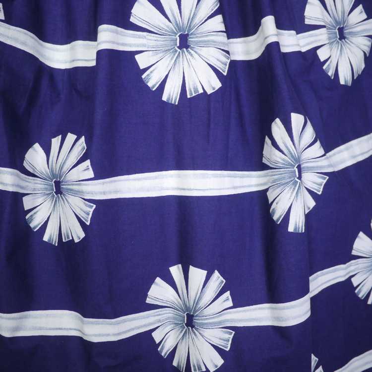 50s BLUE WHITE RIBBON AND BOW PRINT COTTON DAY DR… - image 9