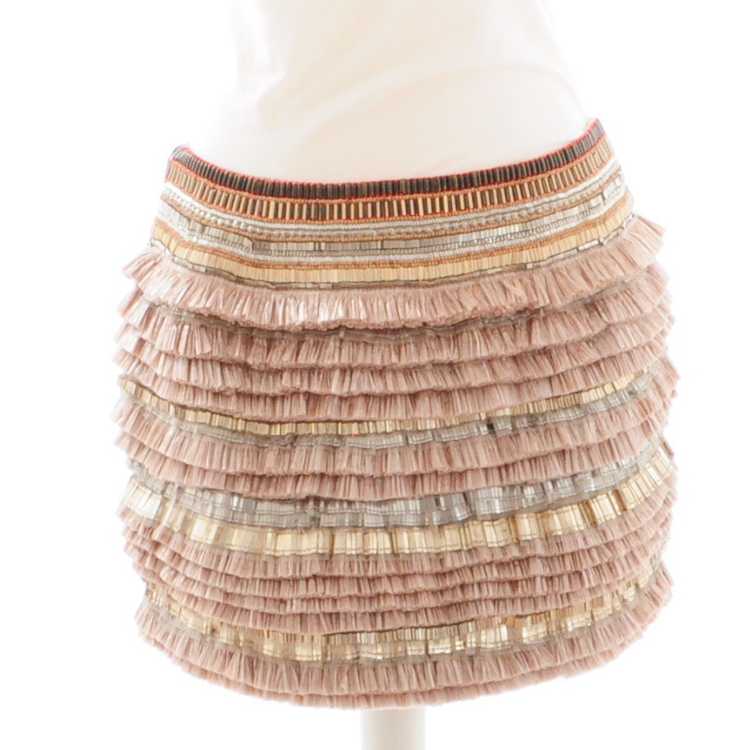 Matthew Williamson Pink / beige raffia skirt - image 3