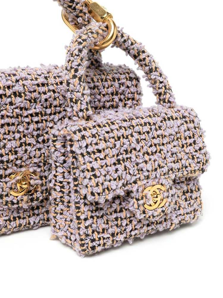 CHANEL Pre-Owned 1995-1996 tweed two-in-one handb… - image 4