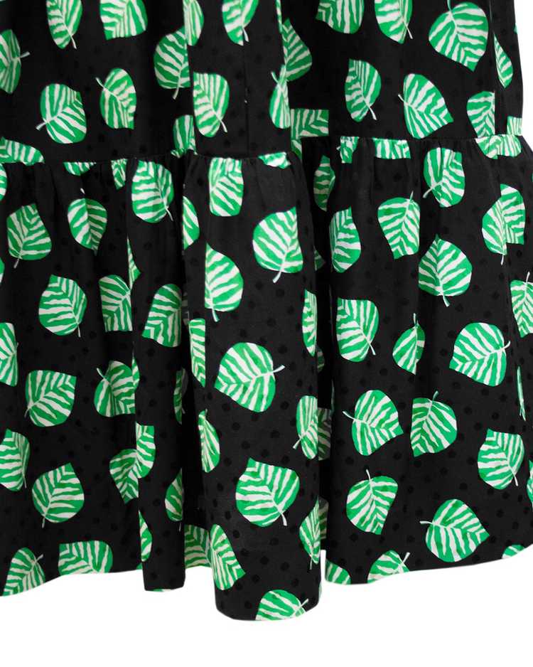 Givenchy Black and Green Leaf Print Dress - image 5
